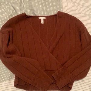 Leith (Nordstrom) Long Sleeved Wrap Crop